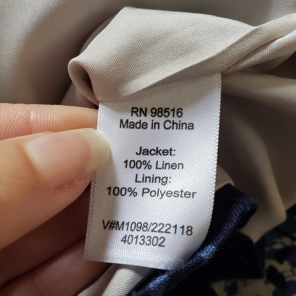 Coldwater Creek Navy and Beige Button-Down Jacket - Picture 8 of 8